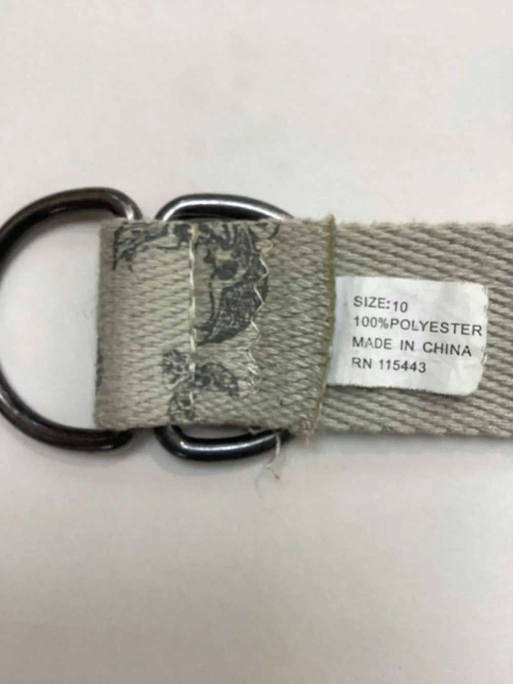 Affliction Wing Grey Beige‎ Canvas Loop Belt Sz 10